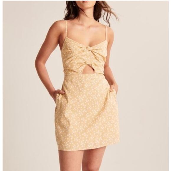 Abercrombie Double Knot Front Cutout Mini Danity Floral Dress Size S - Picture 11 of 11